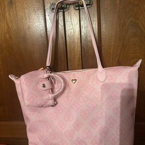 Juicy Couture Pink Tote with Heart Pattern